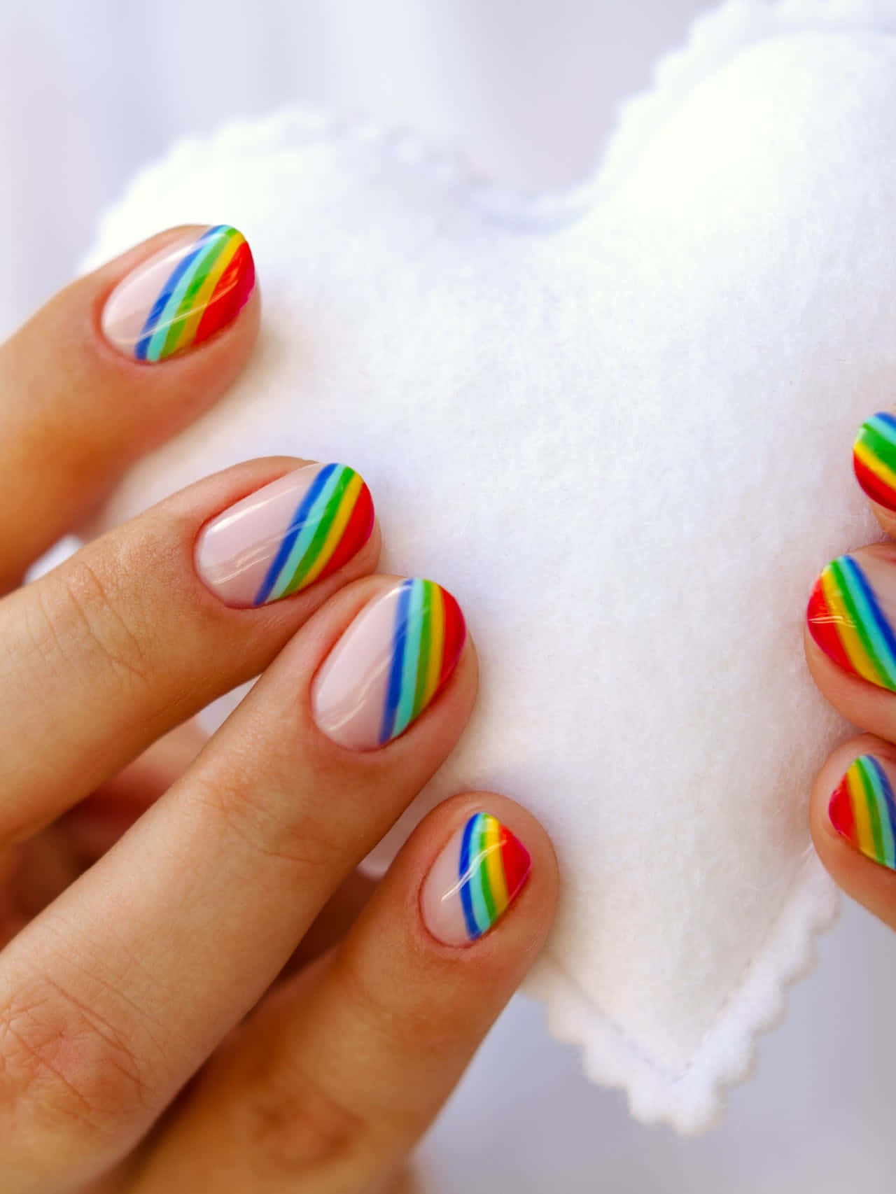 Rainbow Themed And Pink Nail Designs Picture