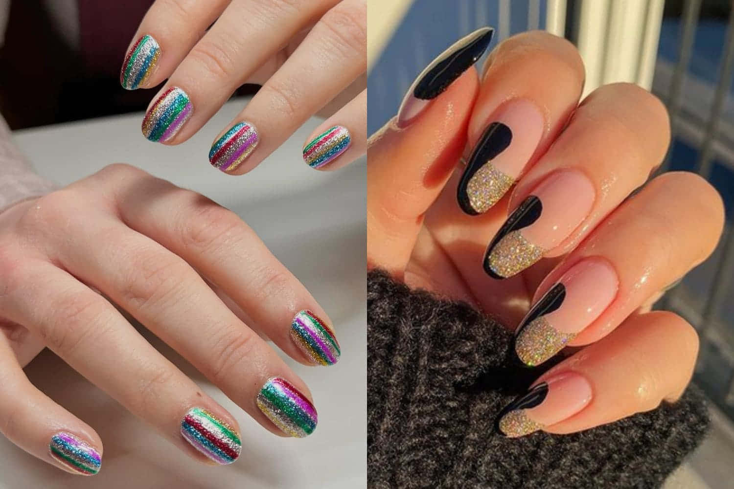 Rainbow Themed And Pink Color Nail Designs