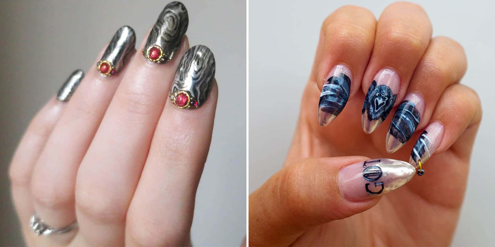 Glossy Game Of Thrones Nail Design Pictures