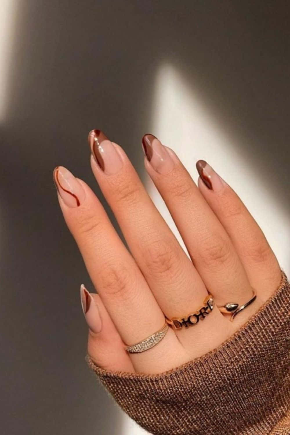 Mocha Brown Aesthetic Nail Designs Picture