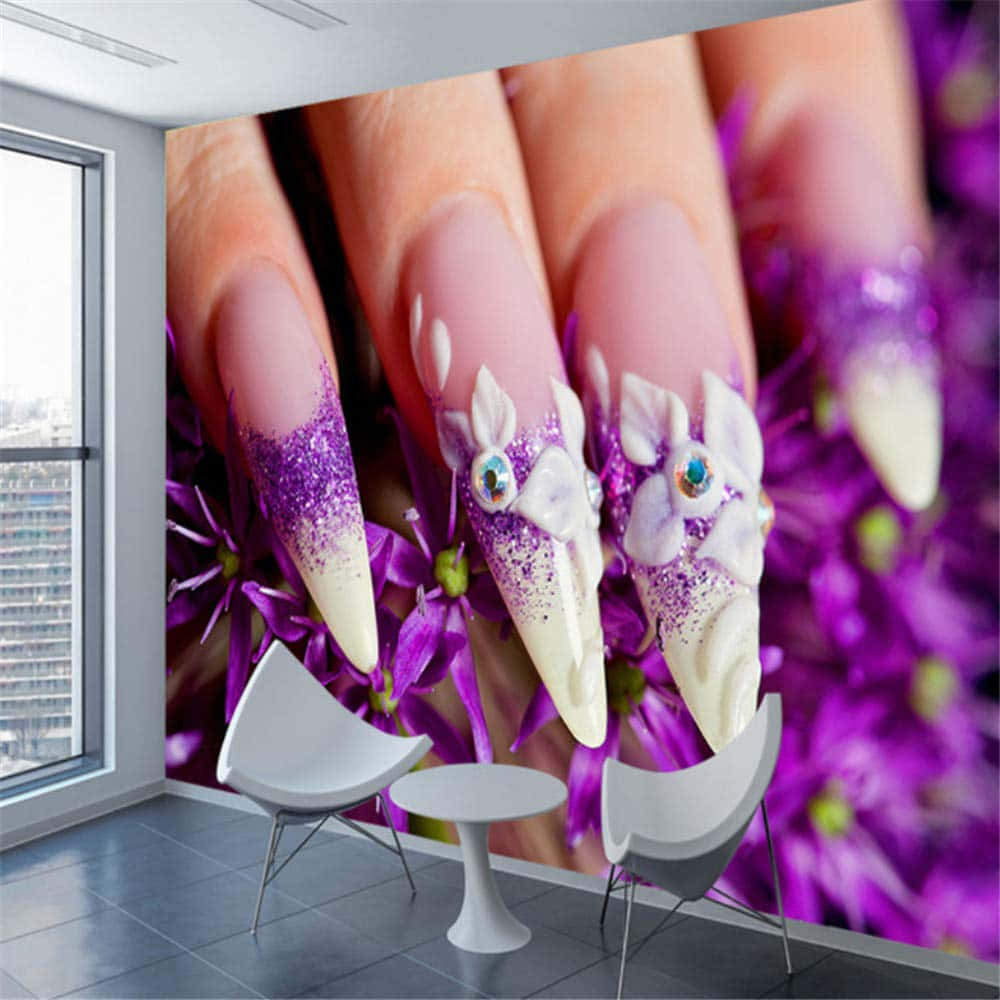 Decorative Purple Sharp Nail Style Picture