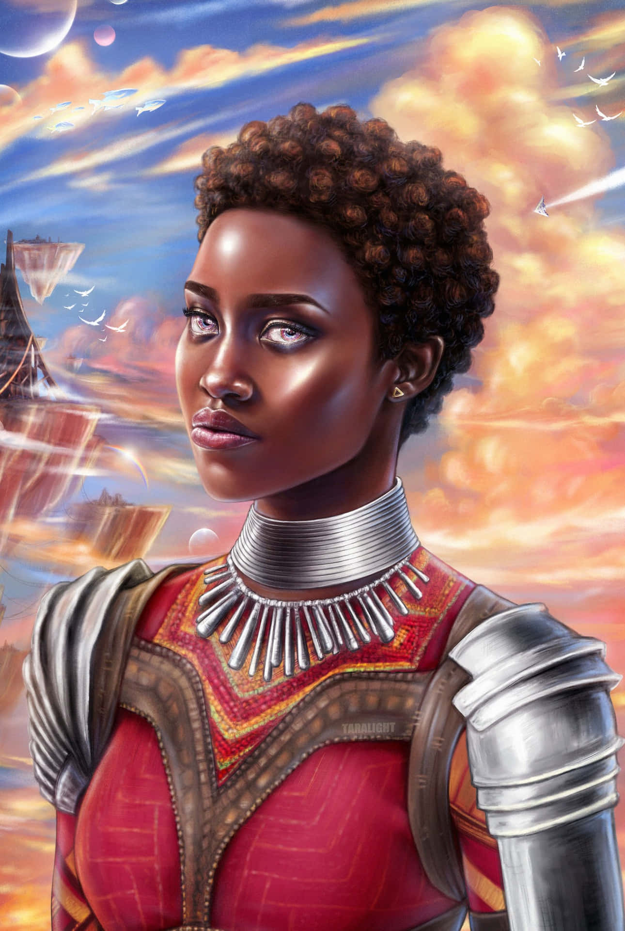 Stunning portrait of Nakia, the skilled Wakandan spy and warrior Wallpaper