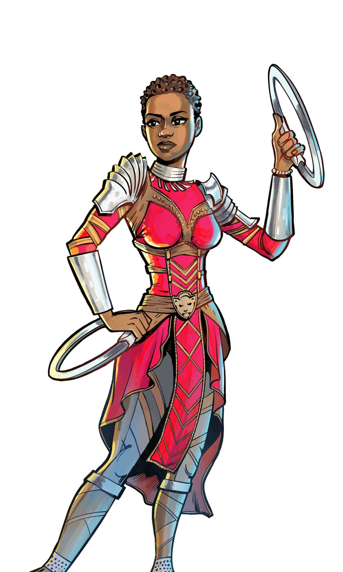 Nakia, the fierce Wakandan spy and warrior in action Wallpaper