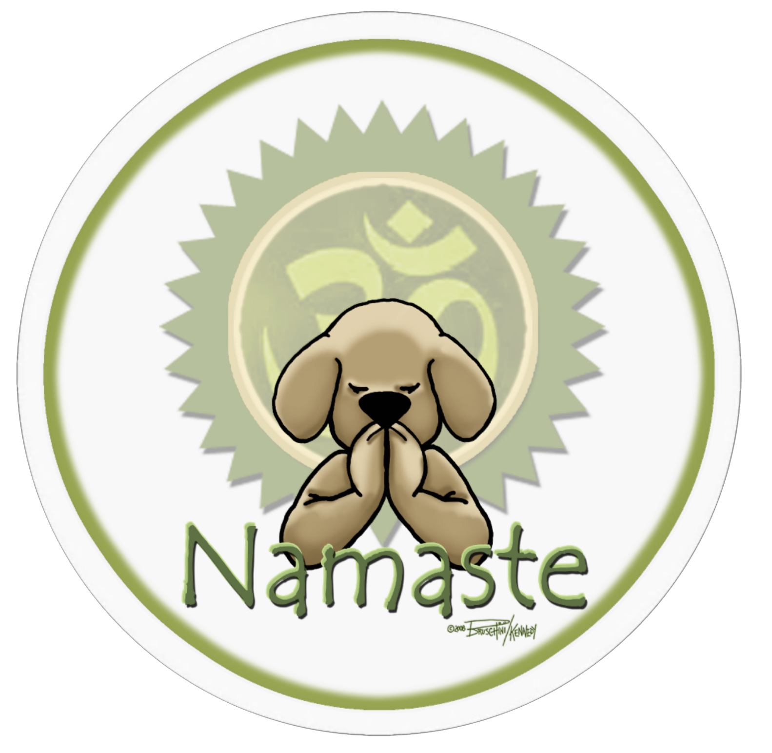 Namaste Dog Meditation Sticker PNG