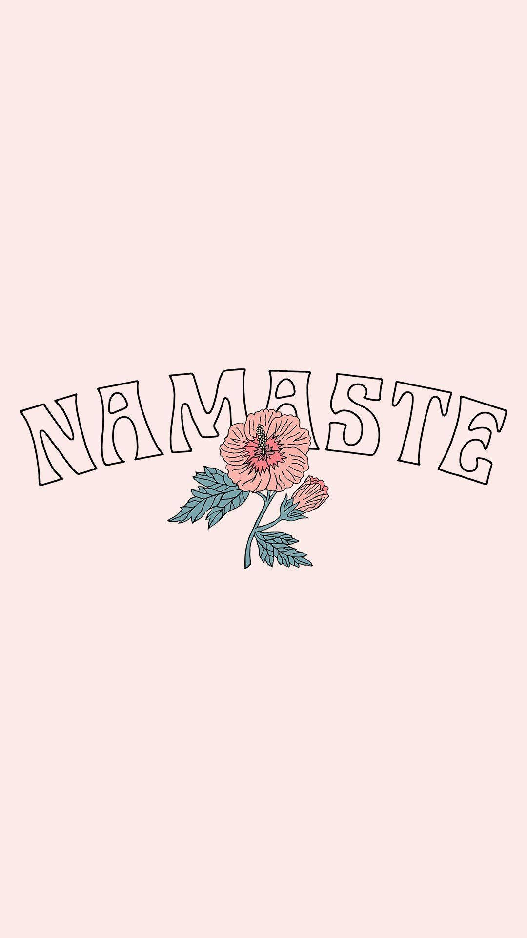 Æstetisk Spiritual Namaste Med Blomst Wallpaper