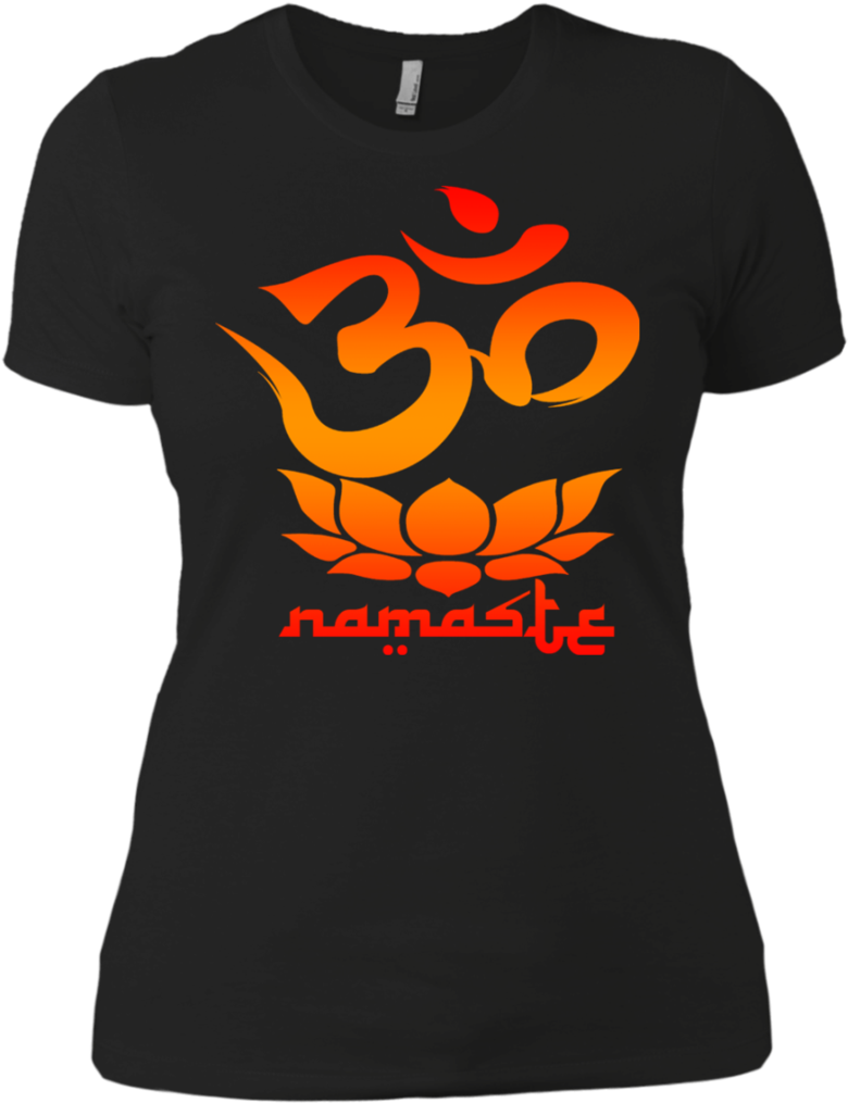 Namaste Symbol Black Tshirt Design PNG