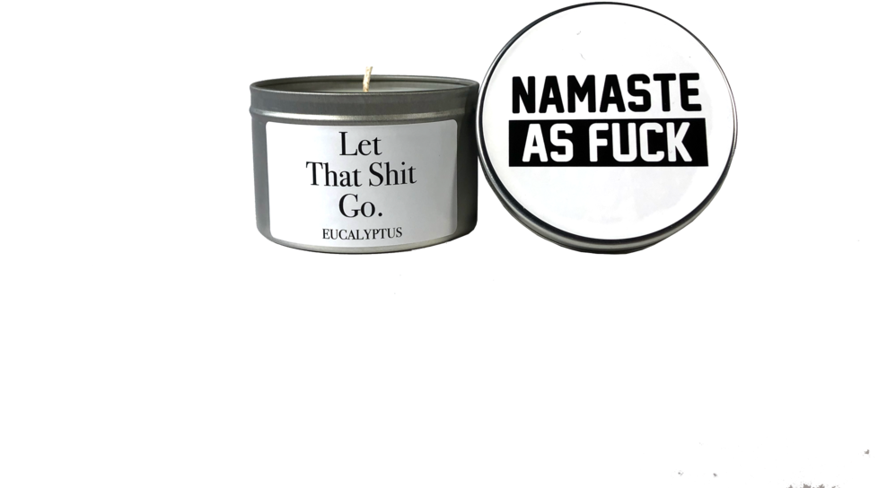 Namaste Themed Candleand Badge PNG