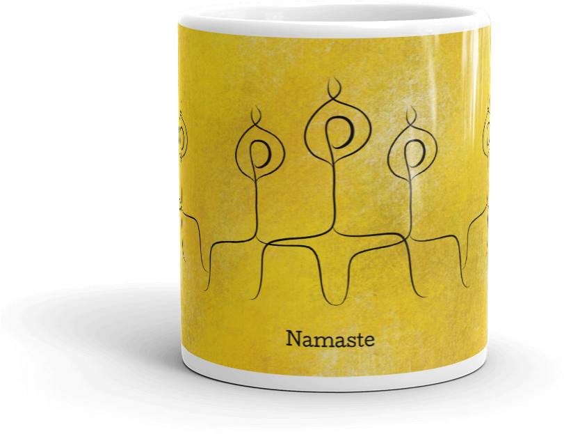Namaste Yoga Mug Design PNG