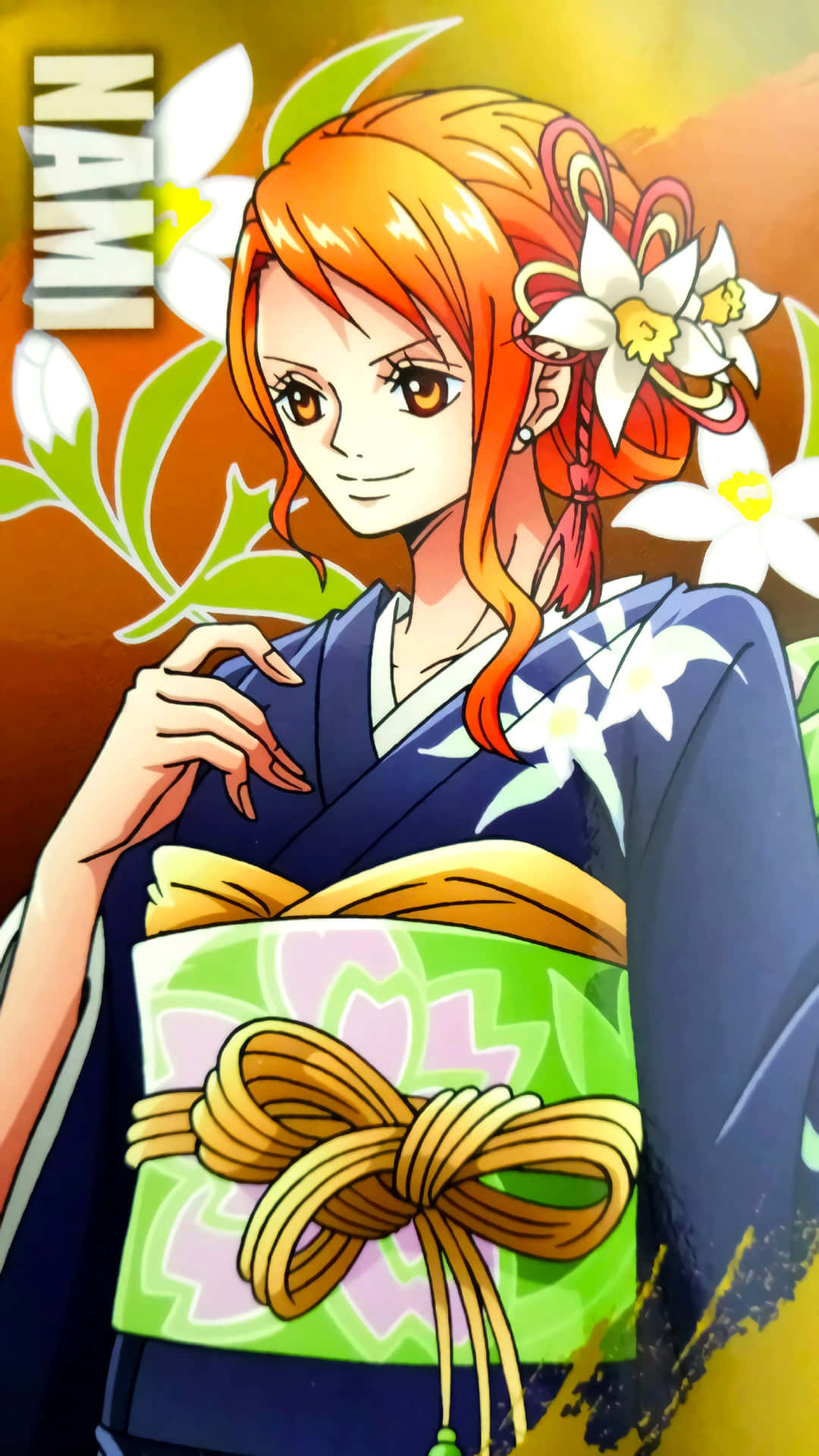 Beautiful Nami One Piece In Floral Yukata Wallpaper
