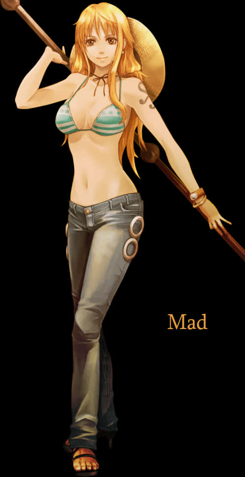 Nami One Piece Character Art PNG