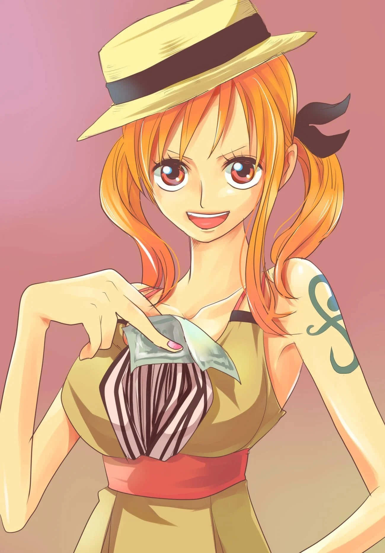 Inbrottstjuvenkatten Nami One Piece. Wallpaper