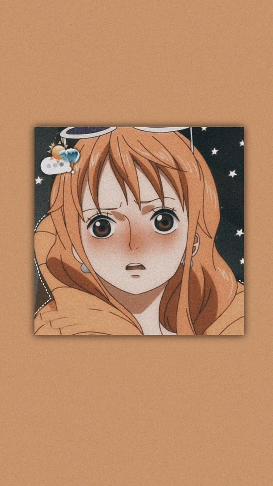 Æstetisk Blushende Nami One Piece Tapet: Wallpaper