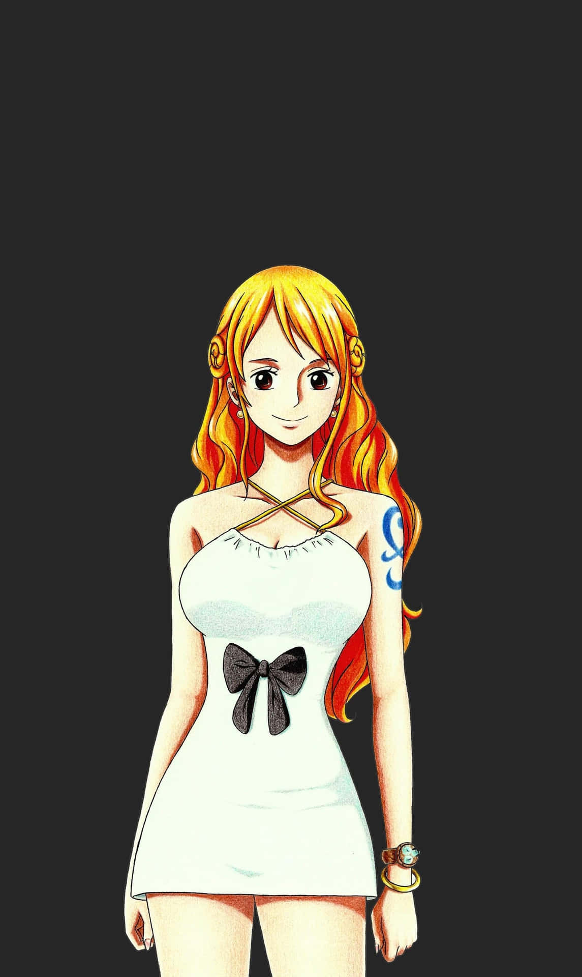 Nami One Piece In White Mini Dress Wallpaper