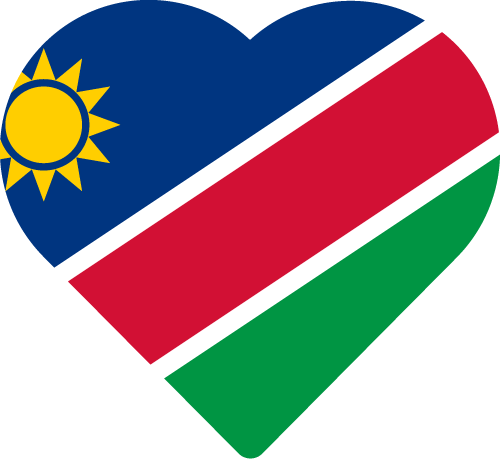 Namibia Flag Heart Shaped PNG