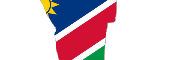 Namibia Flag Map Outline PNG