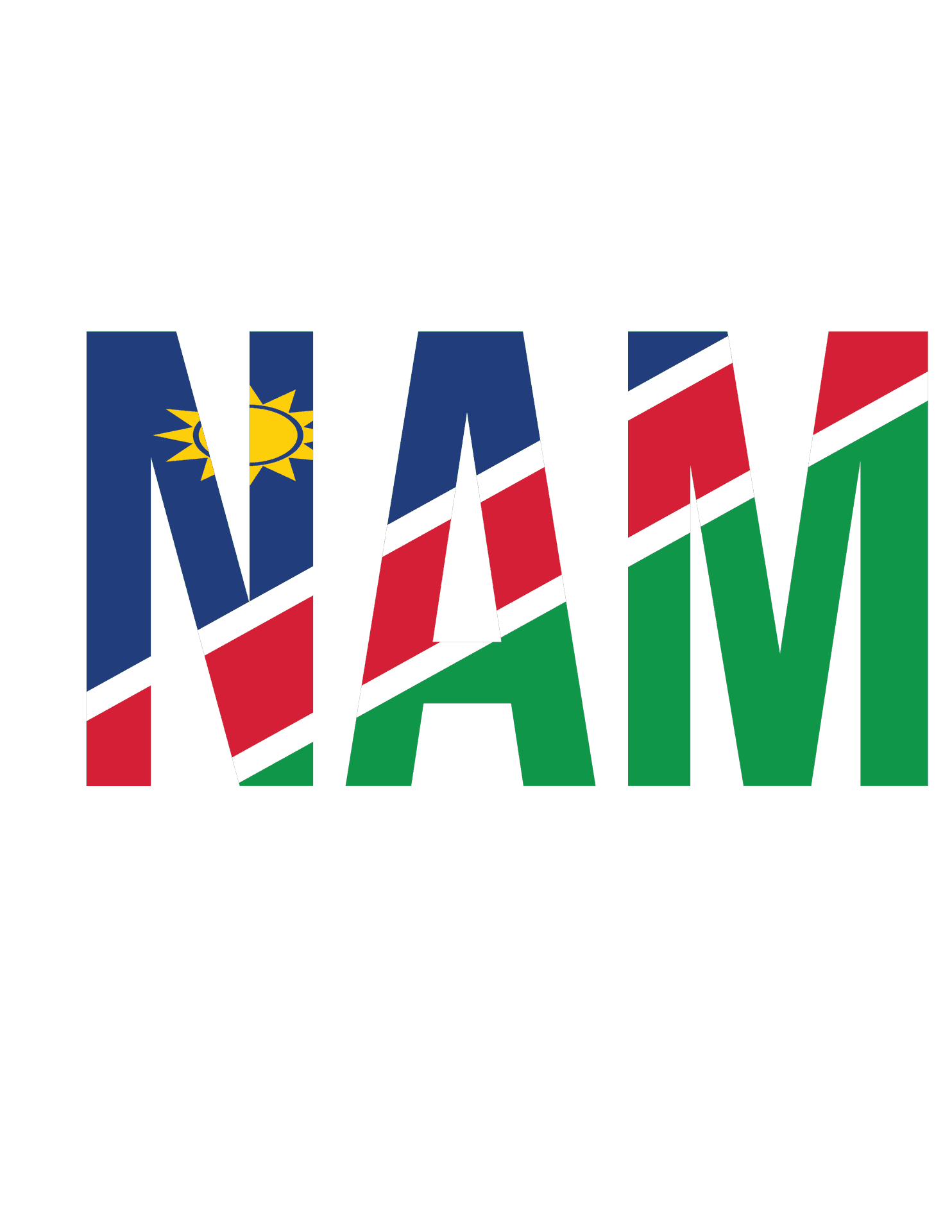 Namibia Flag Stylized Text PNG
