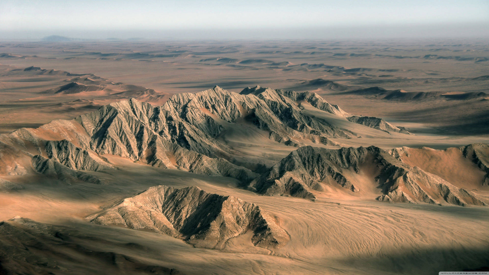 Namibia Luftfoto Af Namib-ørkenen Wallpaper