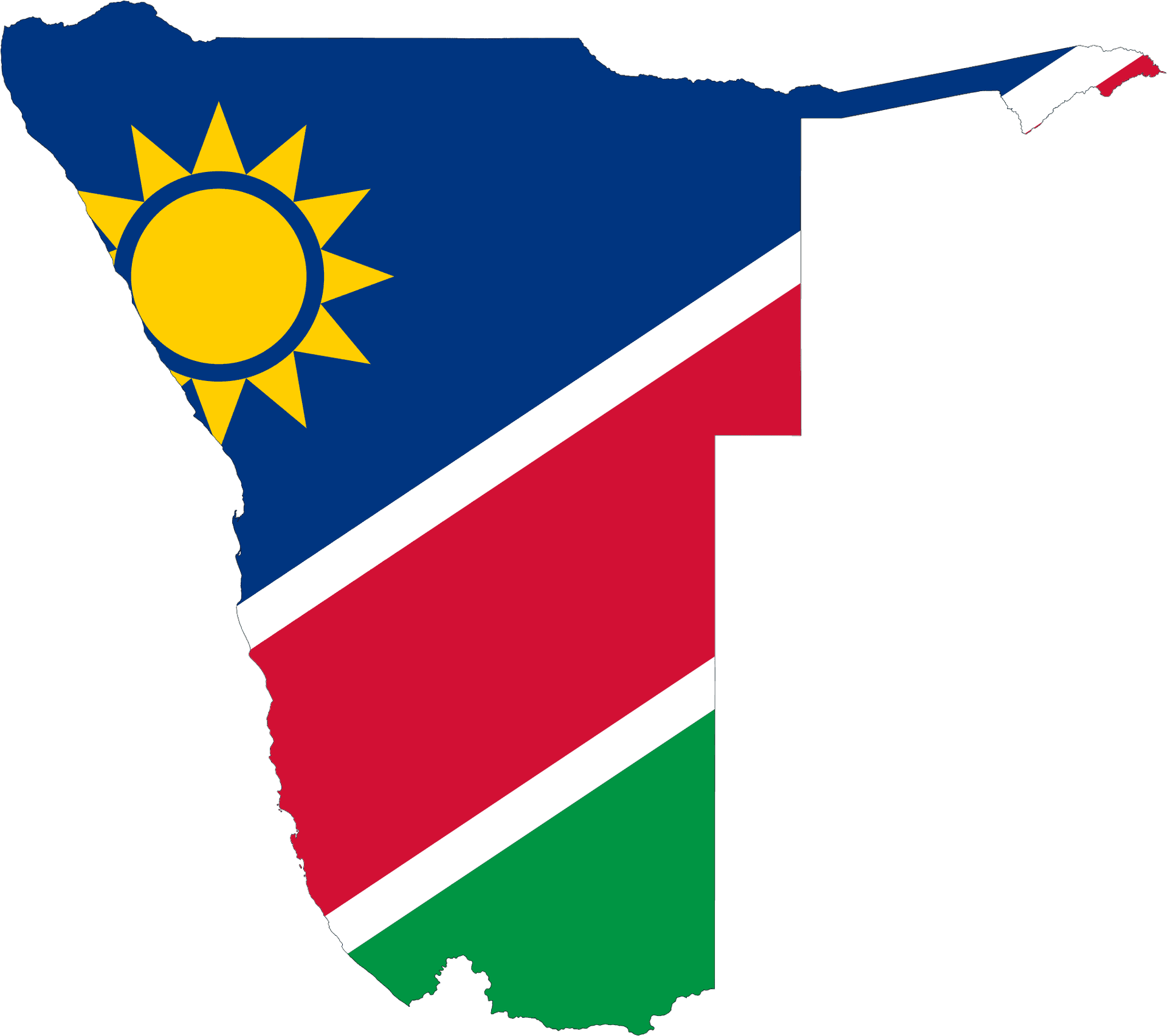 Namibia Map Outlinedwith Flag PNG