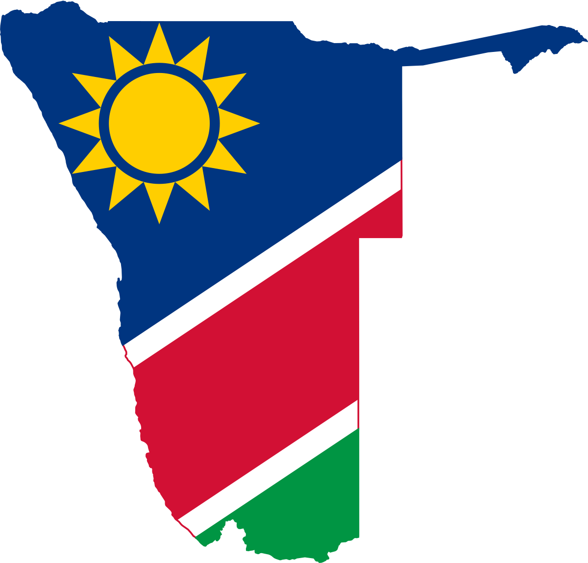 Namibia Map Outlinewith Flag PNG