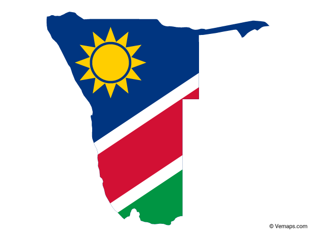 Namibia Mapwith Flag Overlay PNG