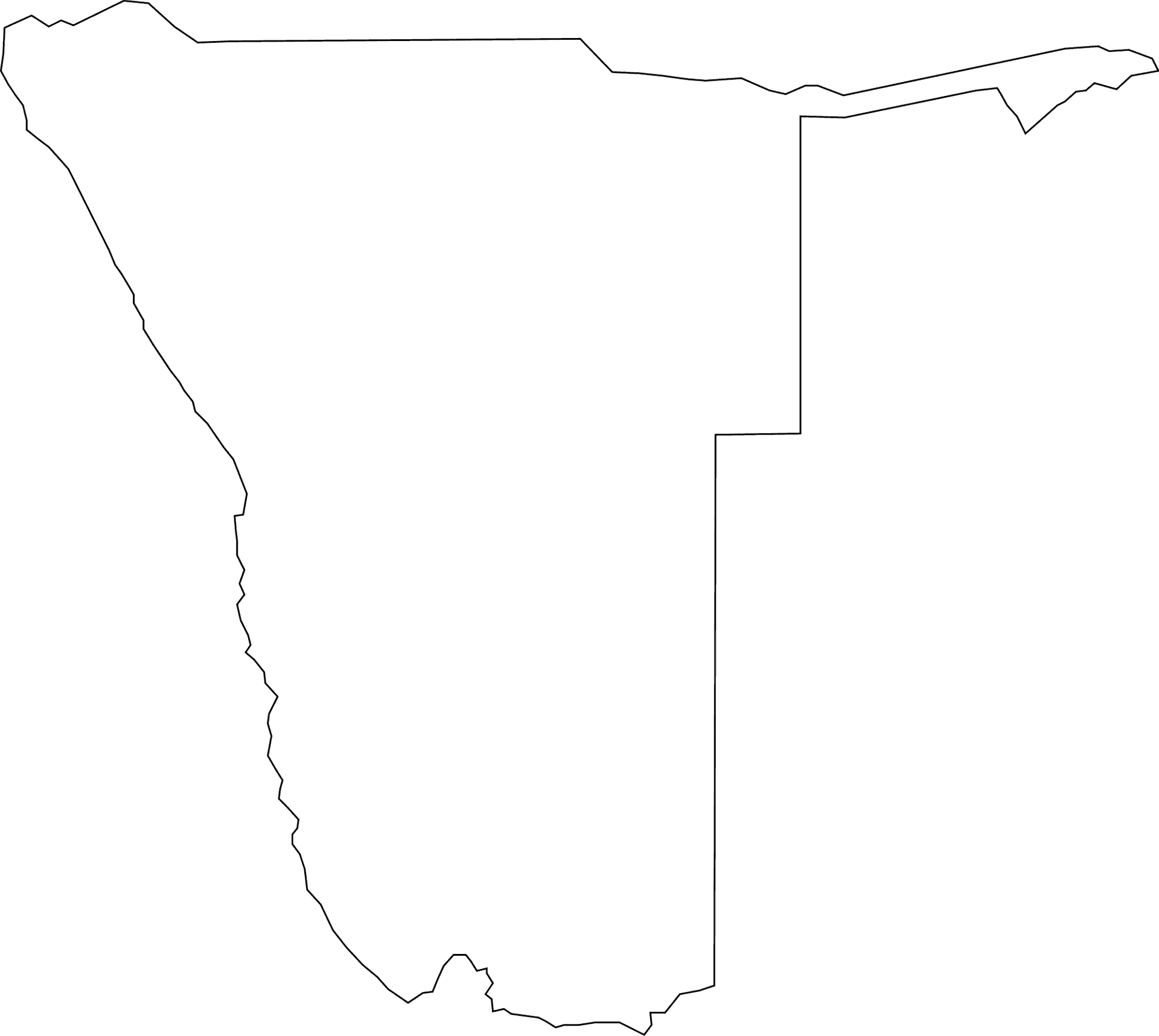 Namibia Outline Map PNG