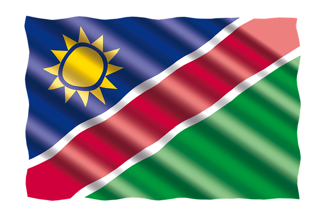 Namibian Flag Waving PNG