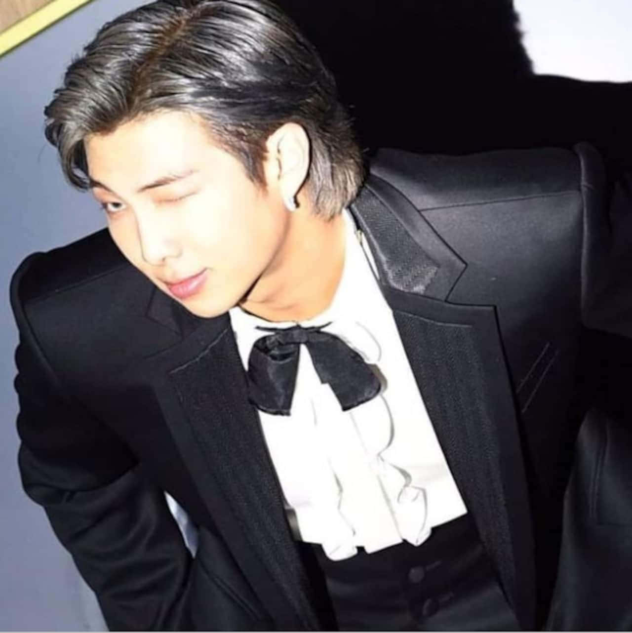Namjoon Of Bts Showing Off His Unique Style.