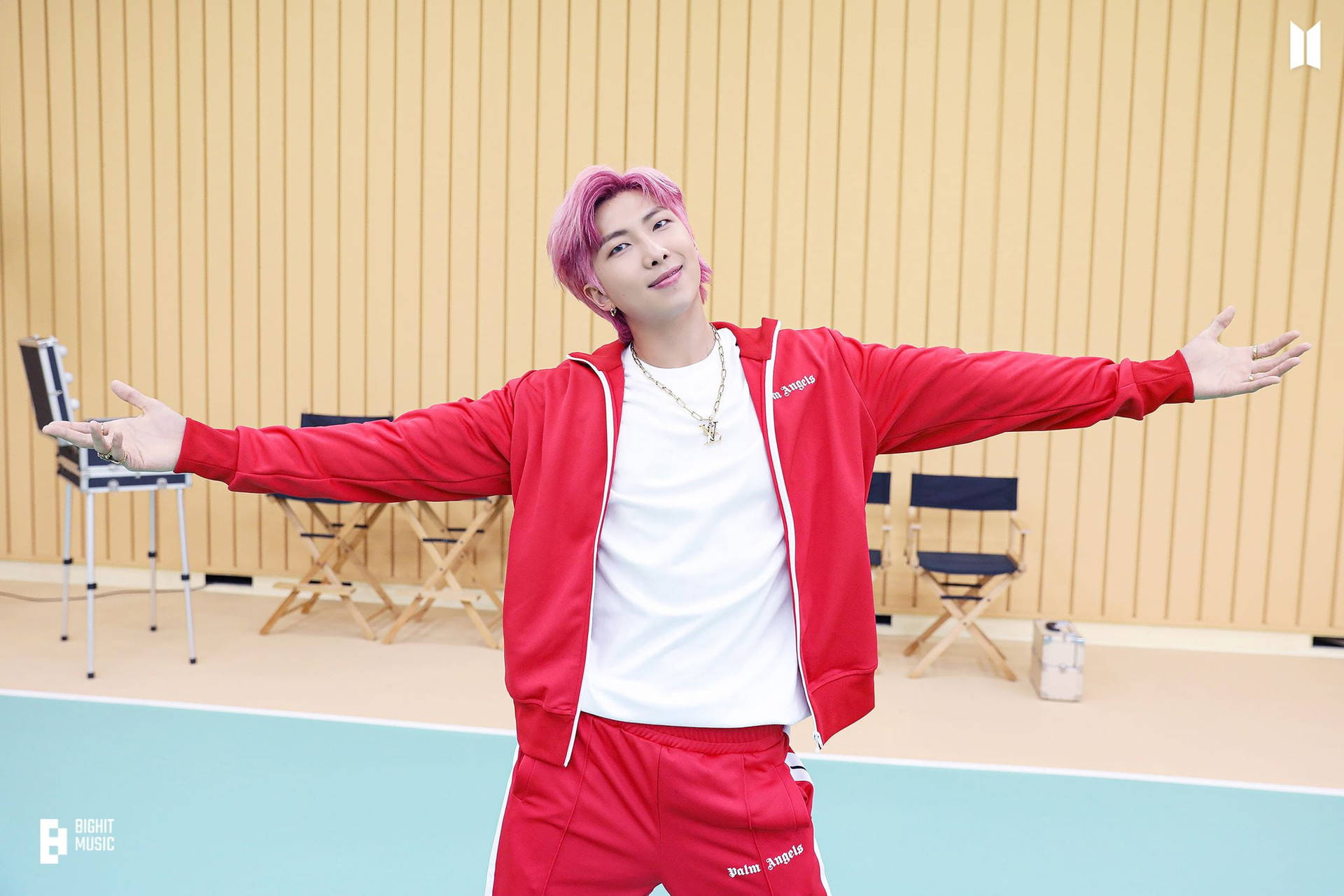 Namjoon BTS Butter Red Jacket Wallpaper