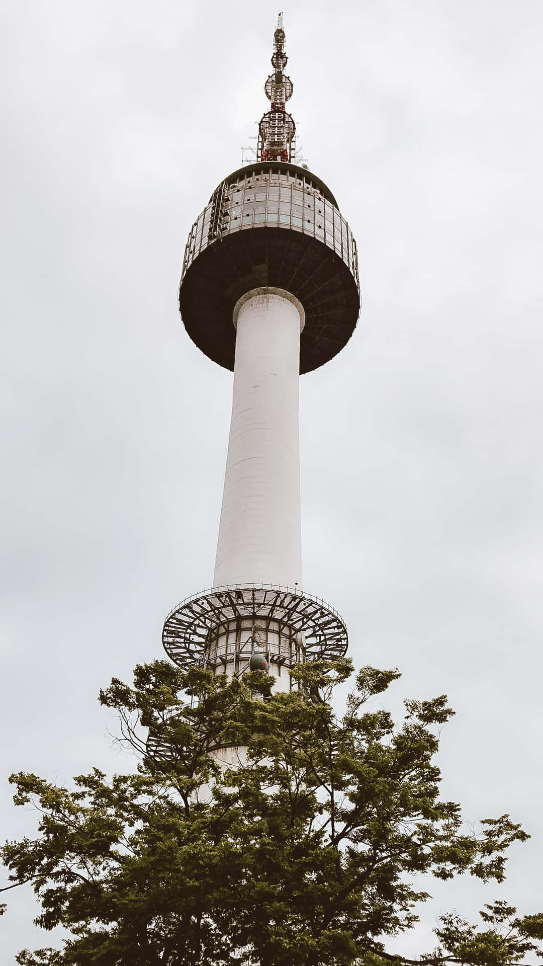 Download Namsan Seoul Tower Against Sky Wallpaper | Wallpapers.com