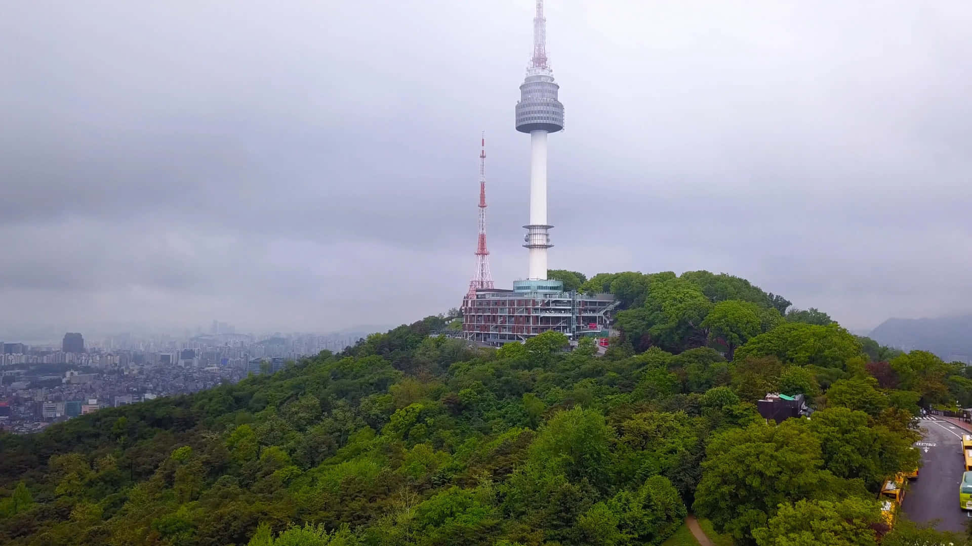 Download Namsan Seoul Tower Overcast Sky Wallpaper | Wallpapers.com