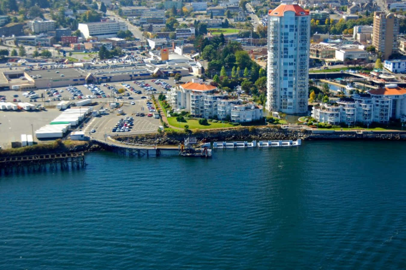 Nanaimo Luchtfoto Waterfront Achtergrond