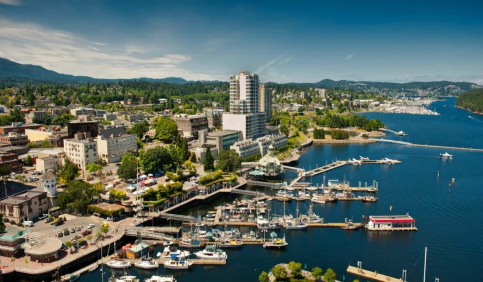 Vue Aérienne Du Port De Nanaimo Fond d'écran