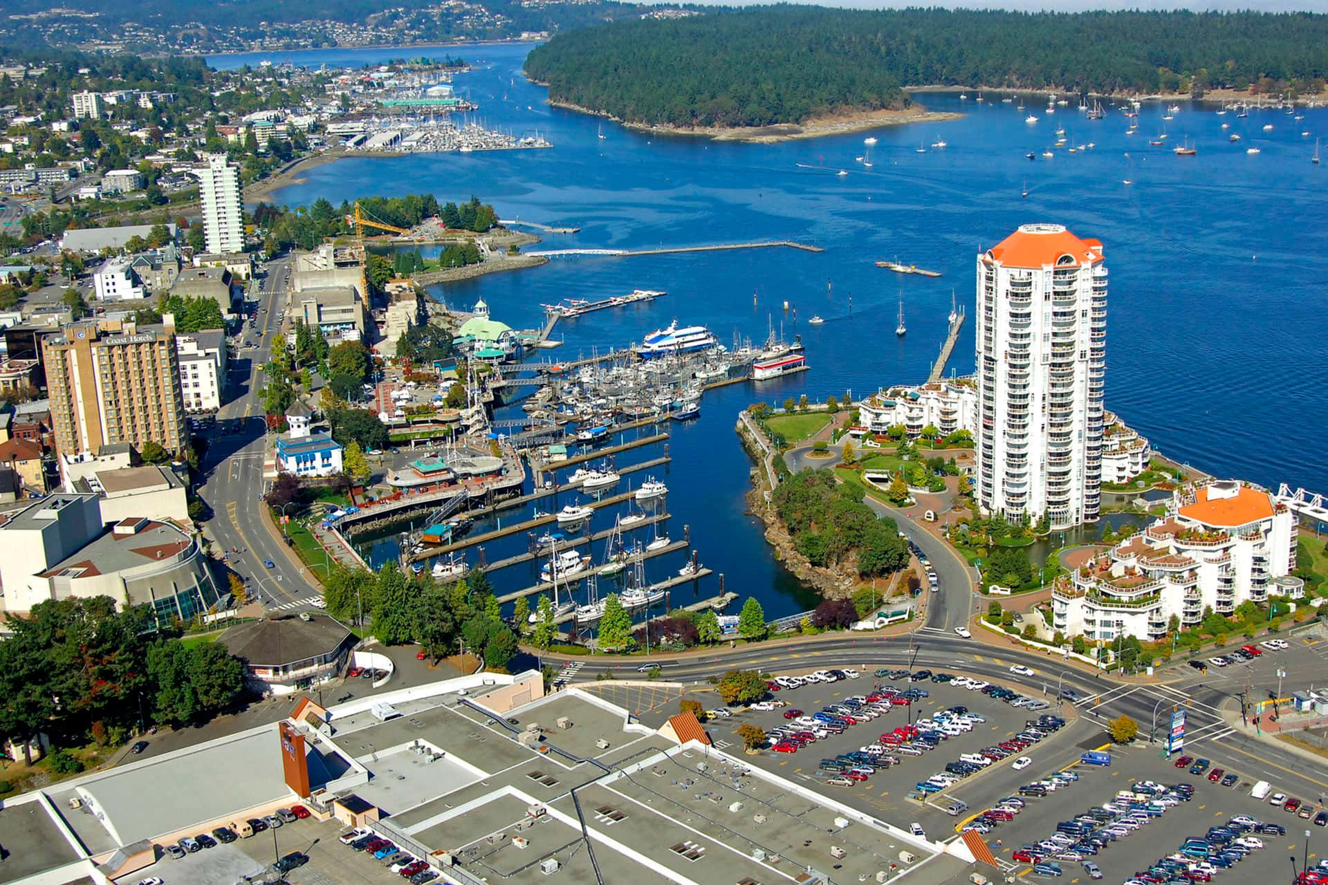 Vue Aérienne Du Port De Nanaimo Fond d'écran