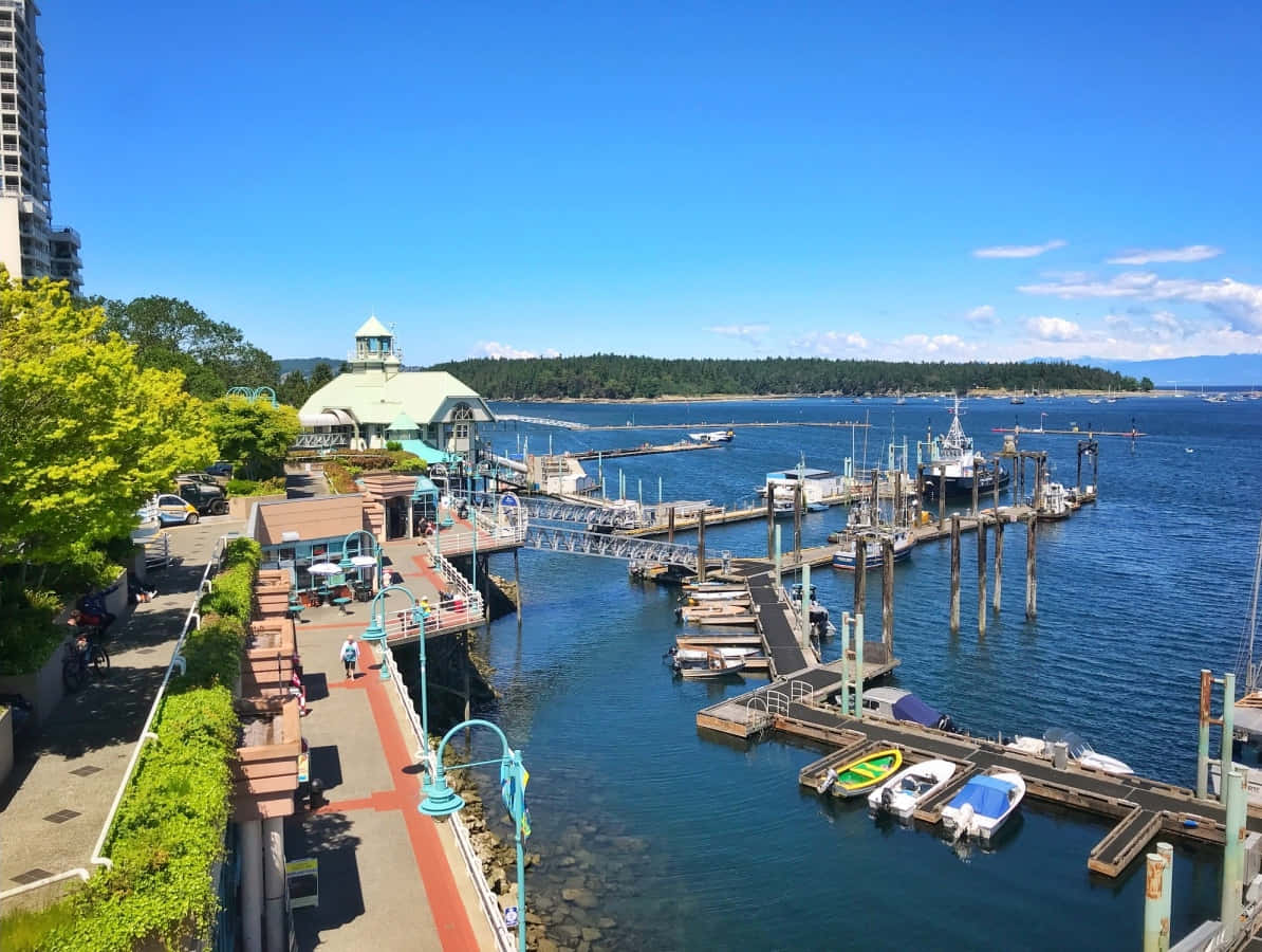 Nanaimo Waterfront Promenade Marina Achtergrond