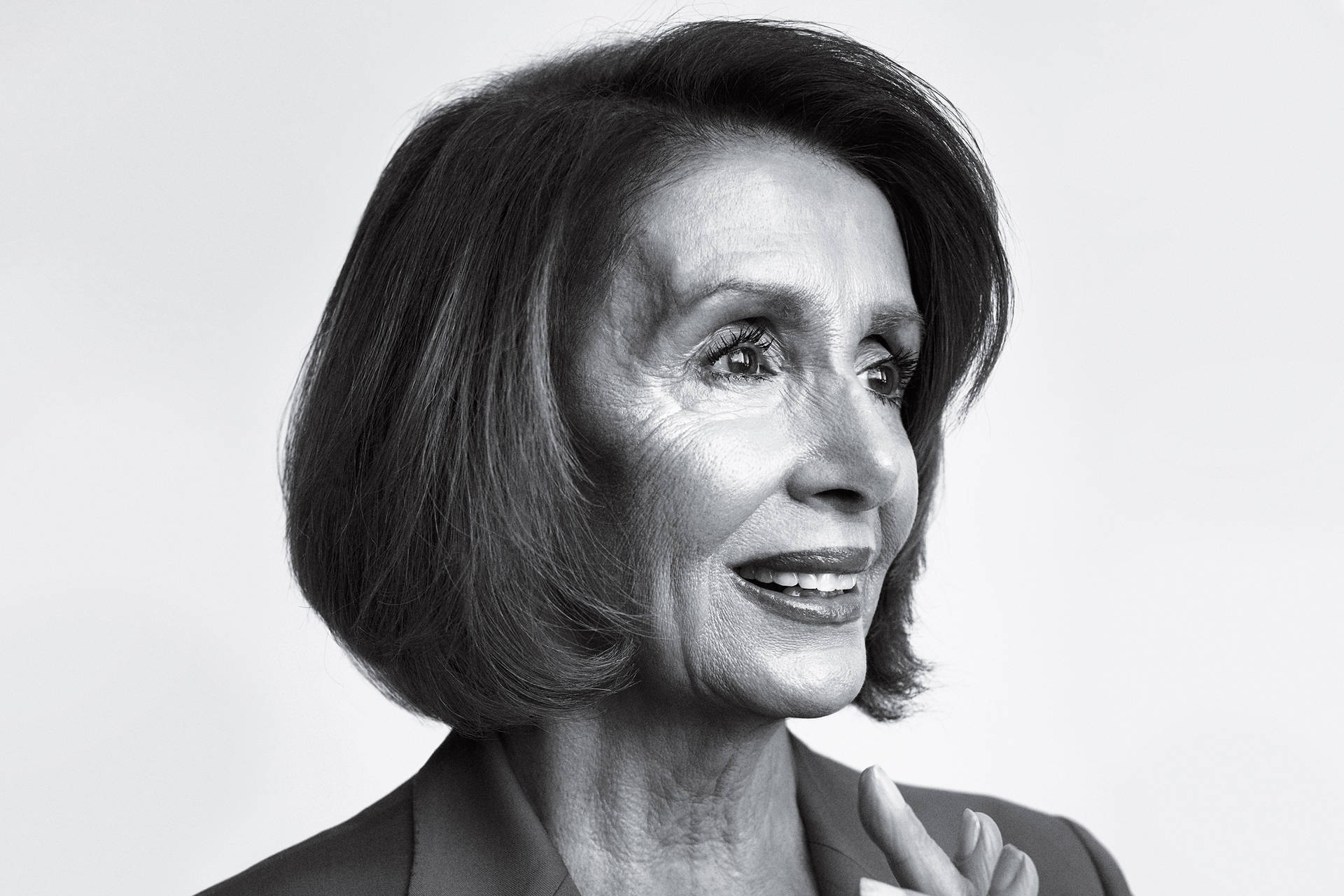 Monochrome Portrait of Nancy Pelosi Wallpaper