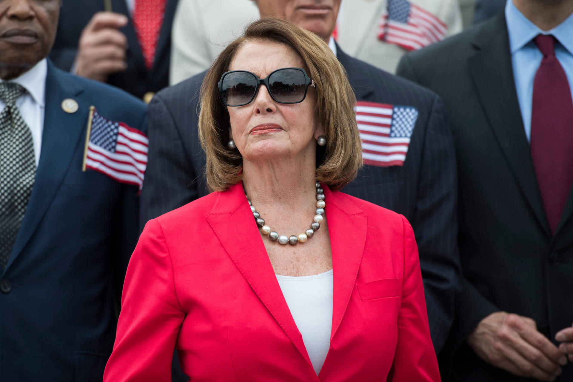 Nancy Pelosi Red Dress Sunglasses Wallpaper