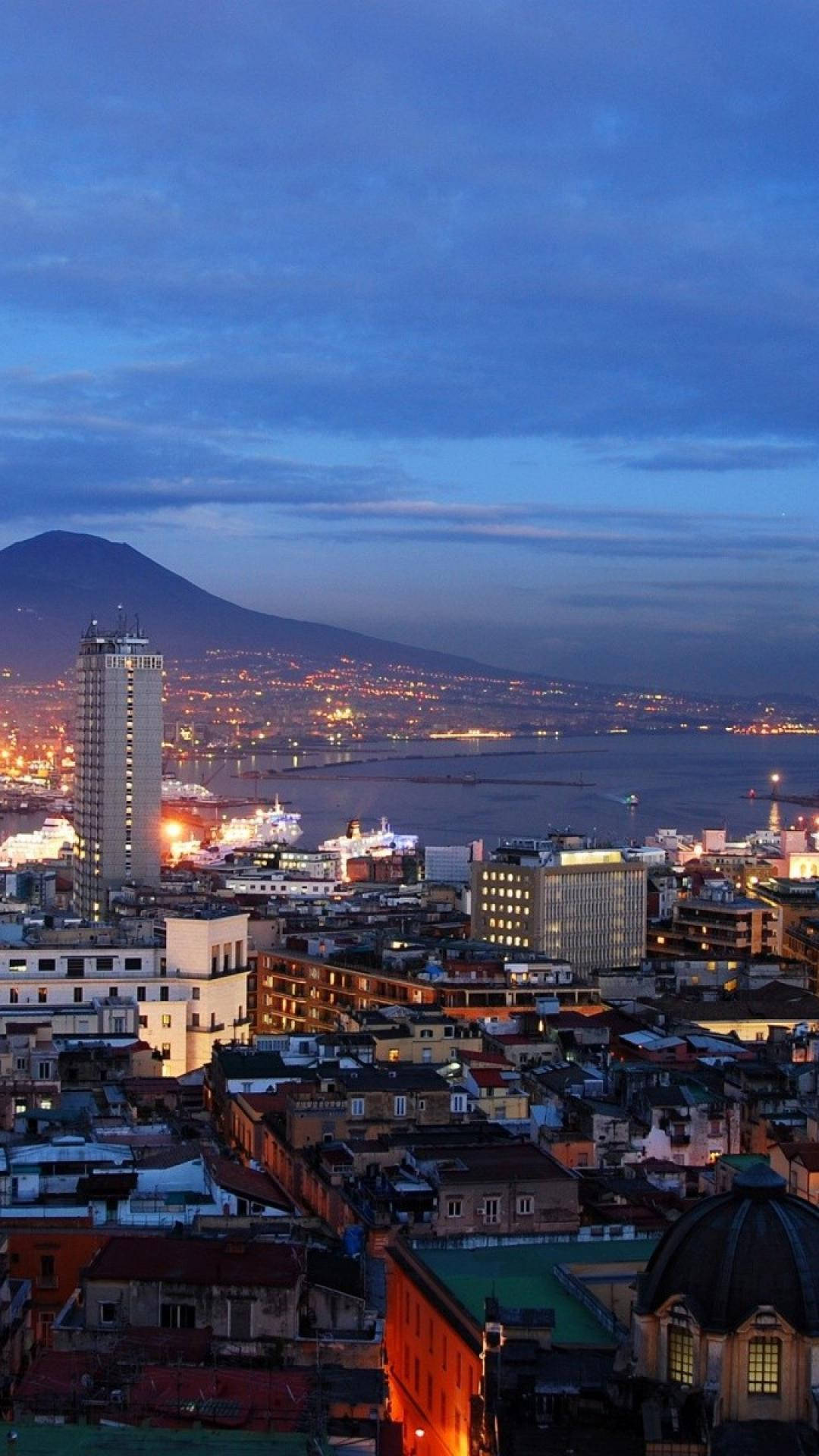 Vista Aerea Della Città Di Napoli Sfondo