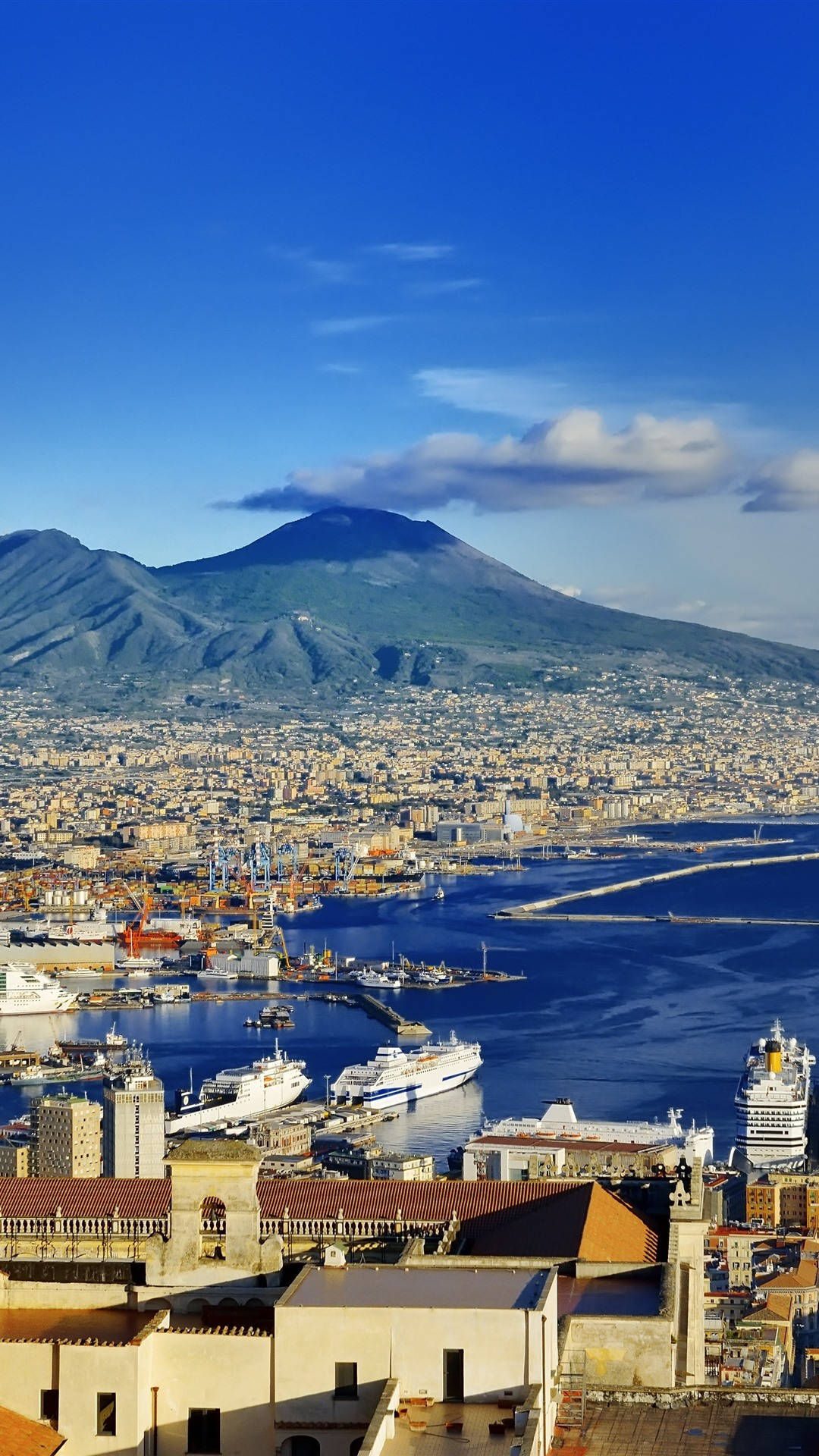 Naples Docked Cruise Ships Wallpaper