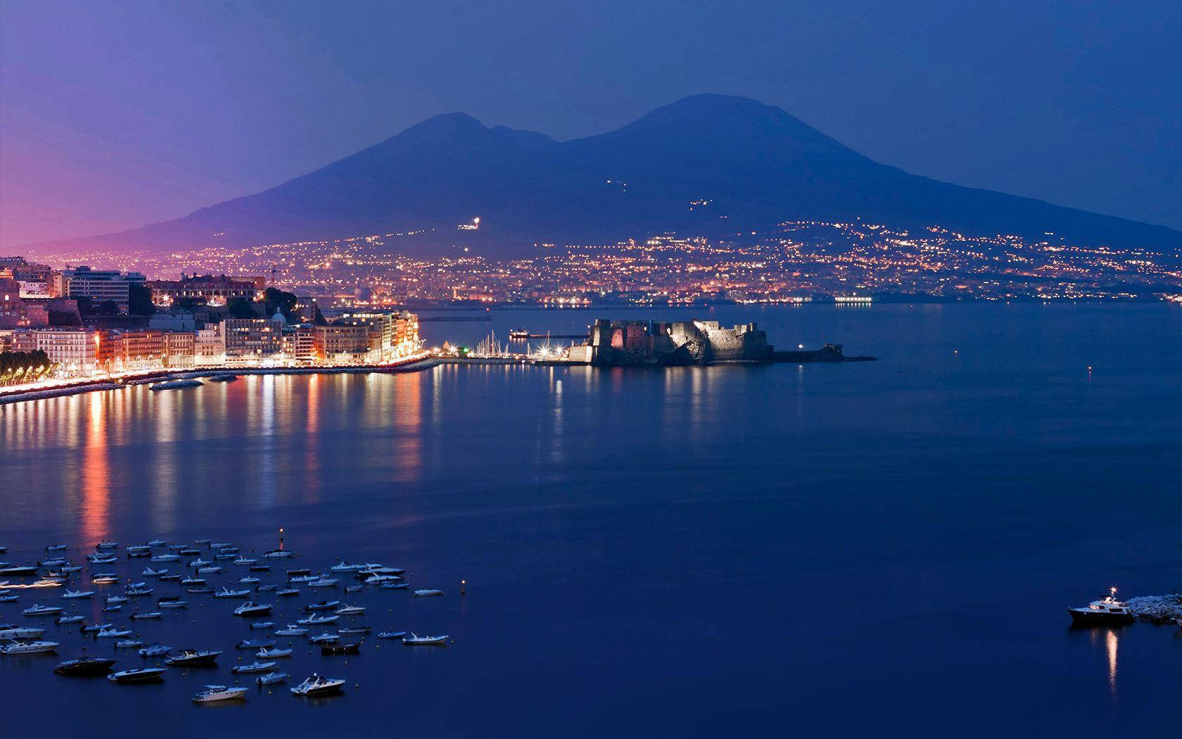 Napoli Monte Vesuvio Silhouette Sfondo