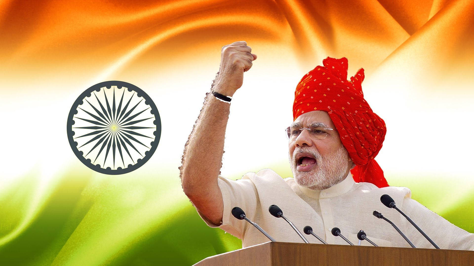 Narendra Modi India Flag Background