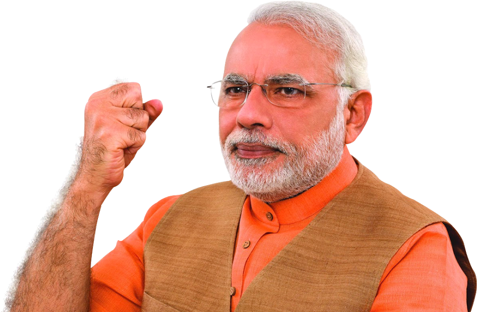 Narendra Modi Raised Fist Pose PNG