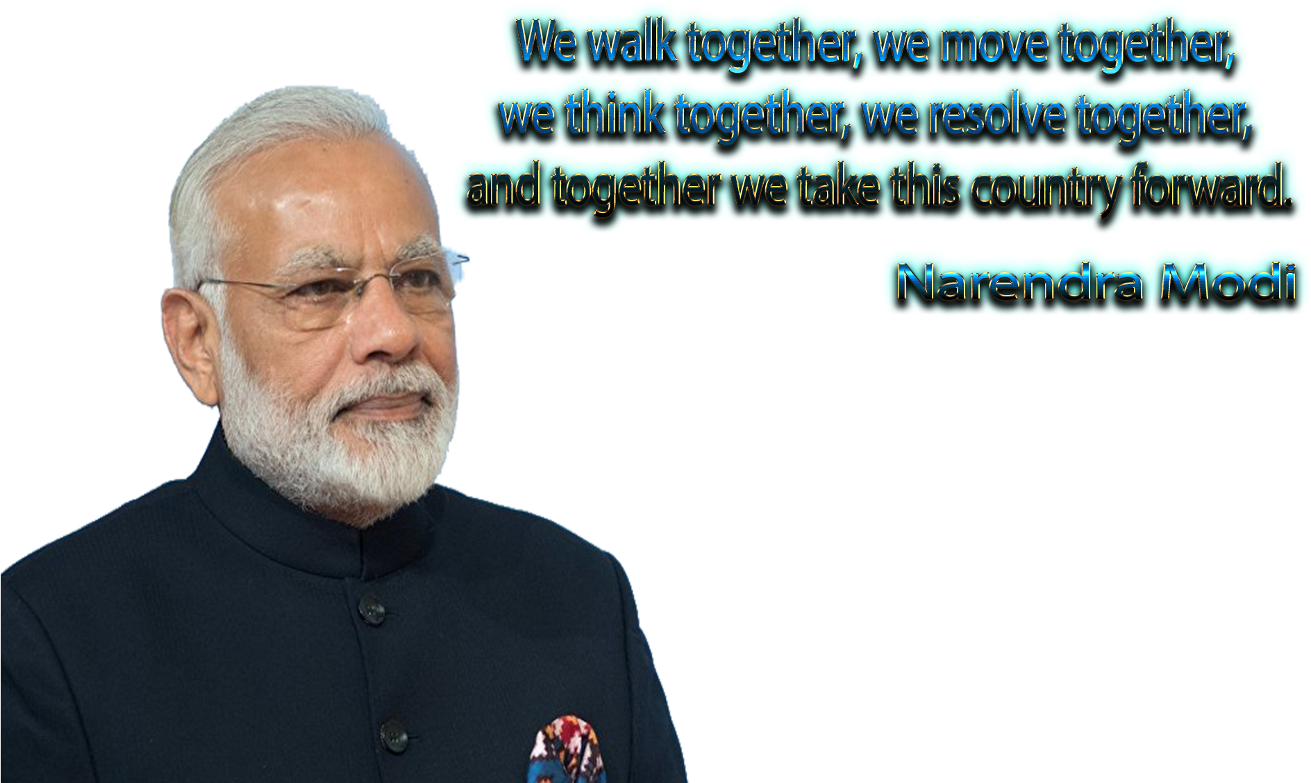 Narendra Modi Unity Quote PNG