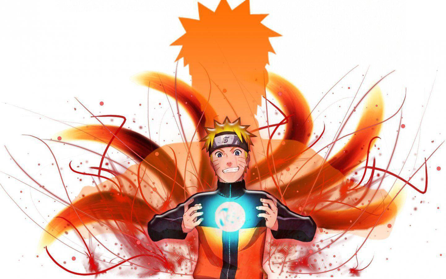 Naruto 3D Kyuubi Form Rasengan Landskab Tapet Wallpaper