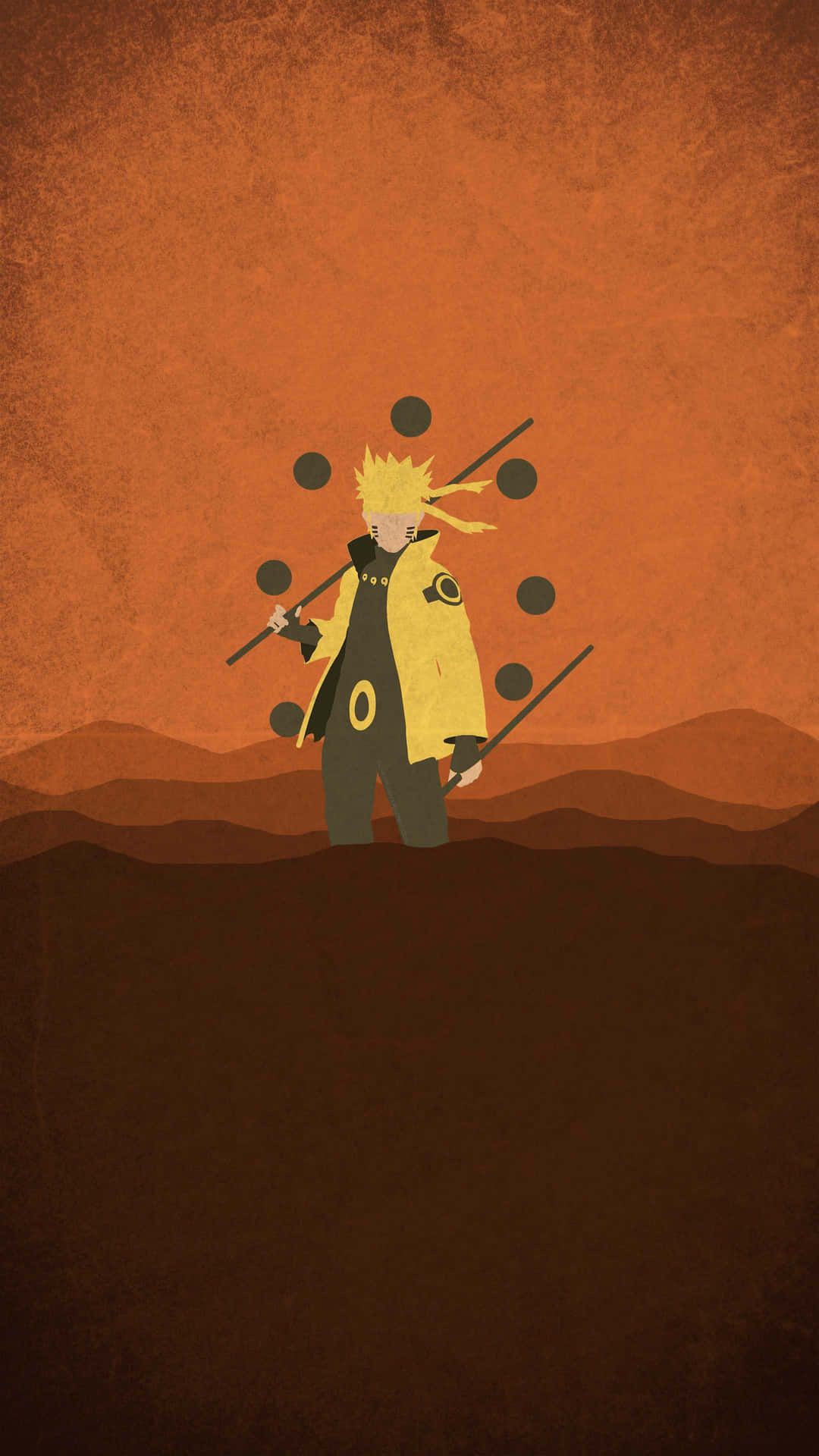 Backgroundorange Och Gul Naruto-estetisk Telefonbakgrund. Wallpaper