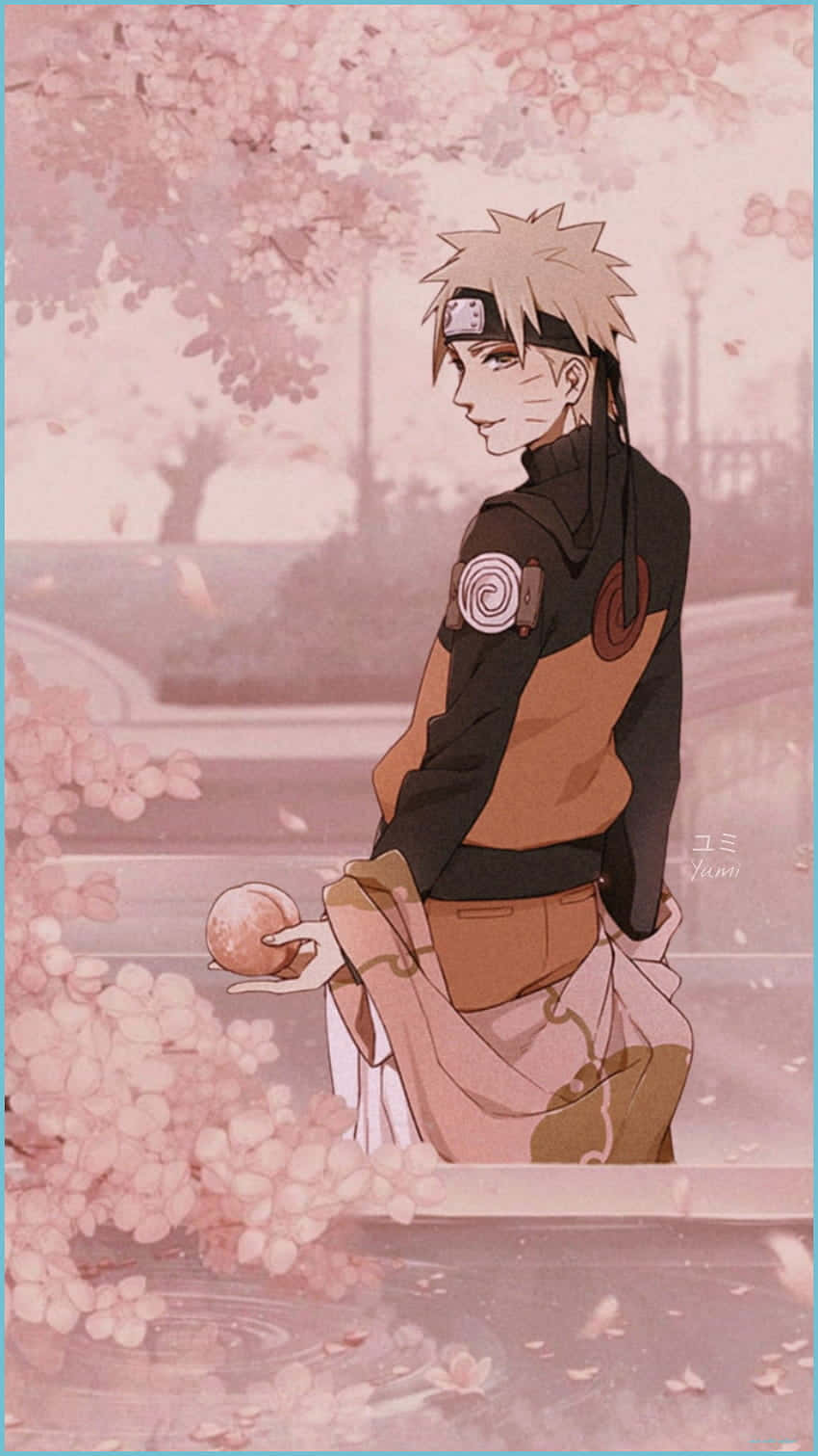 Cherry Blossoms And Naruto Aesthetic Phone Wallpaper