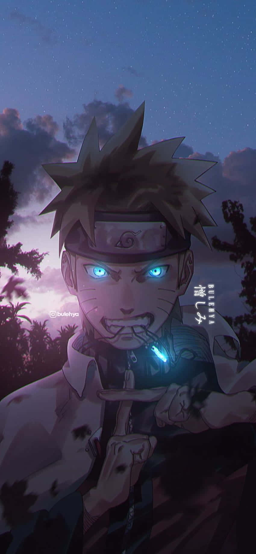 Glowing Eyes Of Naruto Aesthetic Phone Wallpaper