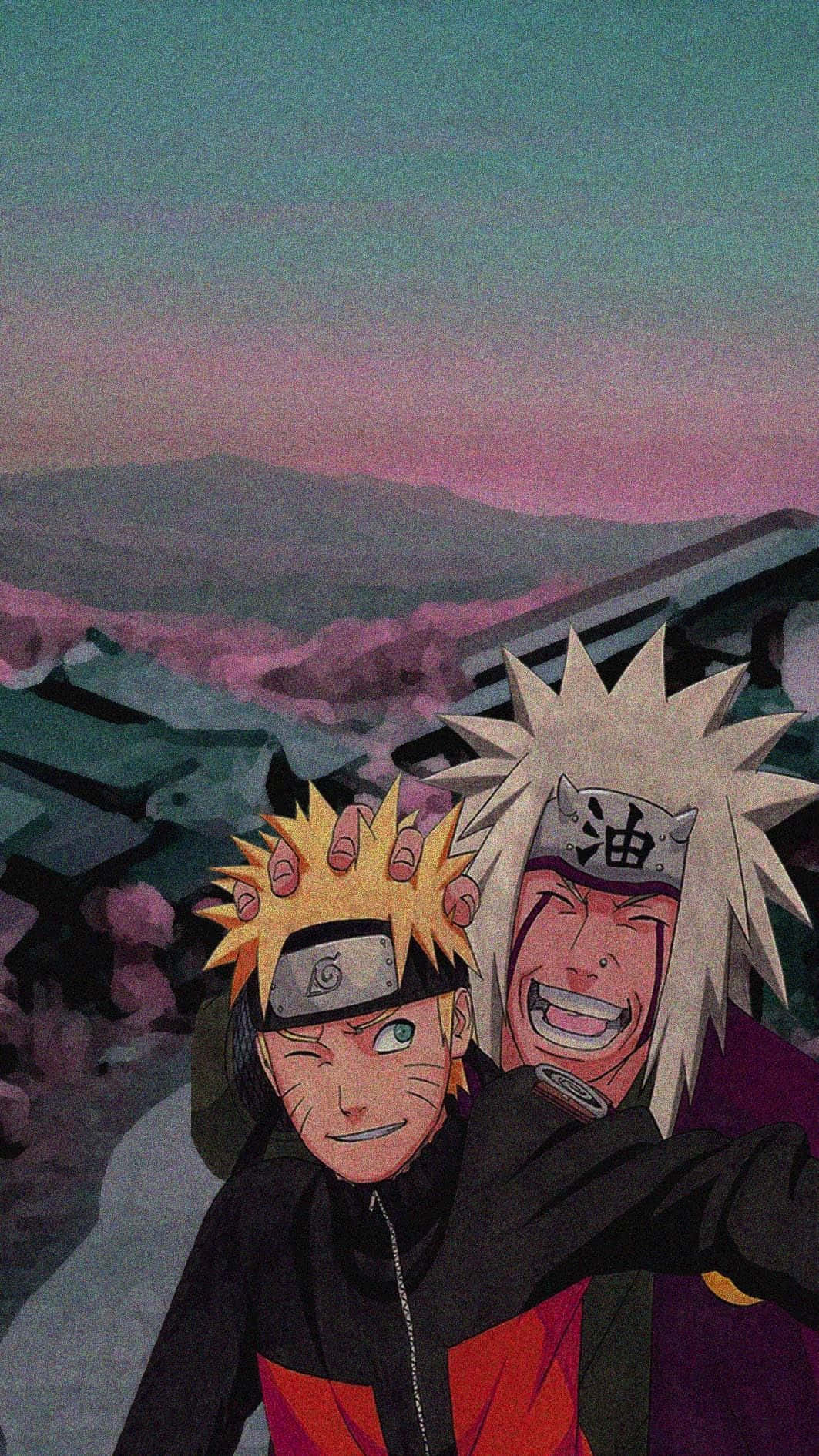 Narutonimmt Eine Einsame Pose Vor Einer Wunderschönen Japanischen Landschaft Ein. Wallpaper
