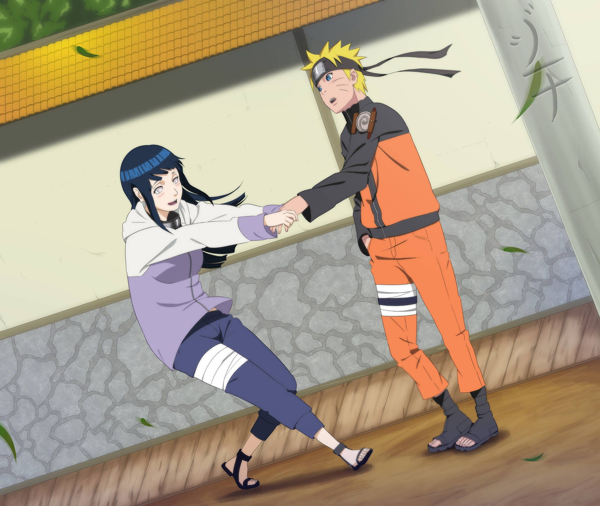 Narutound Hinata Im Freien Wallpaper