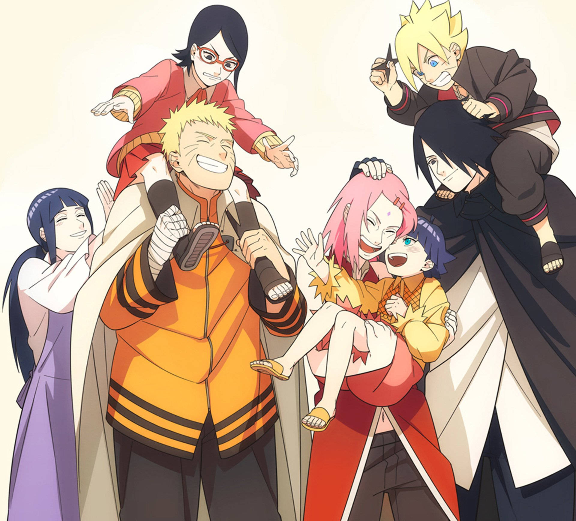 Naruto And Hinata With Sakua And Sasuke Wallpaper