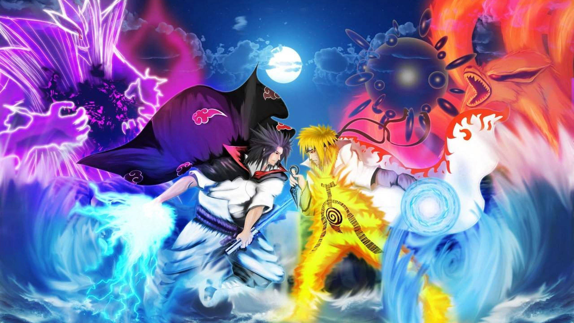 Naruto og Sasuke cool anime tapet Wallpaper